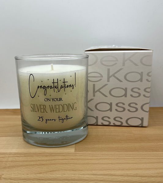 Congratulations! on your Silver Wedding 25 years together | Luxury Scented Candle