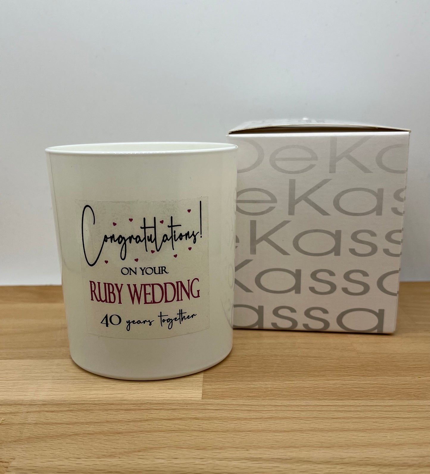 Congratulations! on your Ruby Wedding 40 years together | Luxury Scented Candle