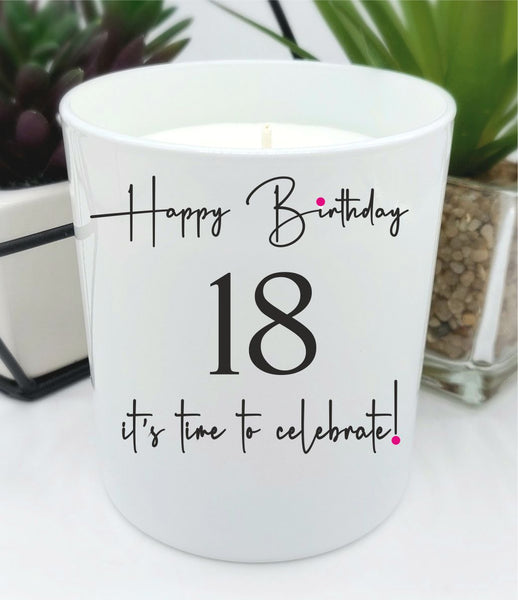 18th birthday scented candle gift