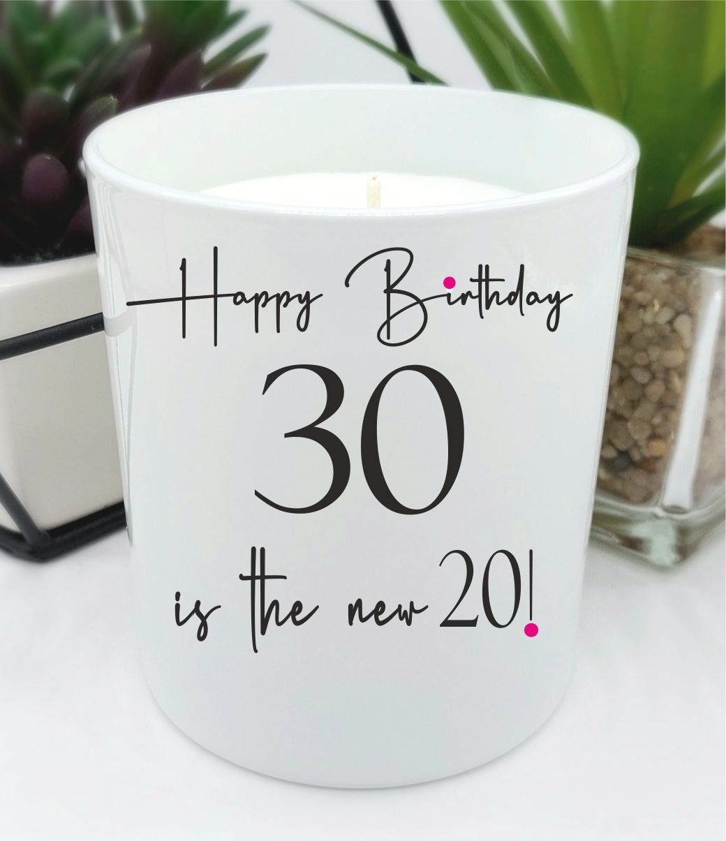 30th happy birthday scented candle gift