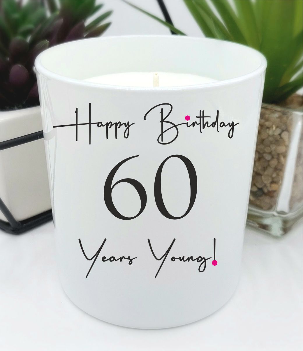 60th birthday scented candle