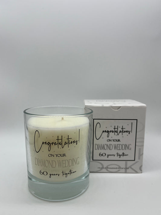 Congratulations! on your Diamond Wedding 60 years together | Luxury Scented Candle