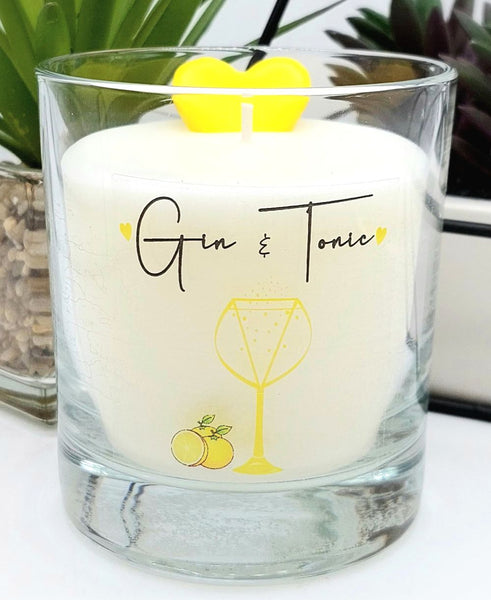 gin and tonic scented cocktail candle