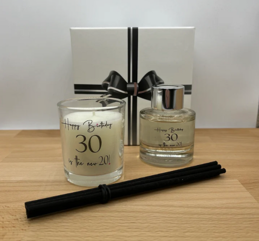 Happy Birthday 30 is the new 20! | Luxury Votive & Mini Reed Diffuser Gift Set