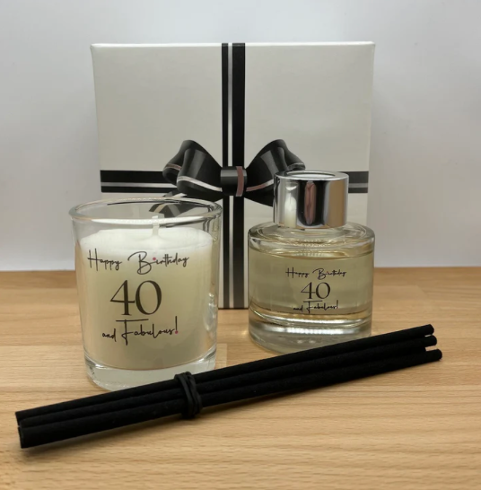 Happy Birthday 40 and Fabulous! | Luxury Votive & Mini Reed Diffuser Gift Set