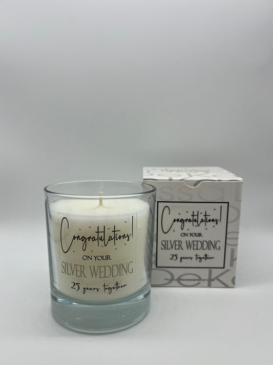 Congratulations! on your Silver Wedding 25 years together | Luxury Scented Candle