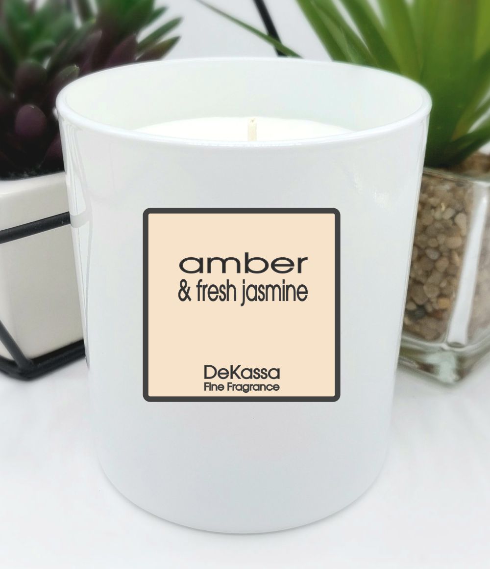 Amber & Fresh Jasmine - Luxury Scented Candle