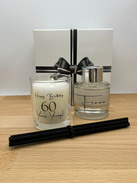 Personalised Birthday | Luxury Votive & Mini Reed Diffuser Gift Set